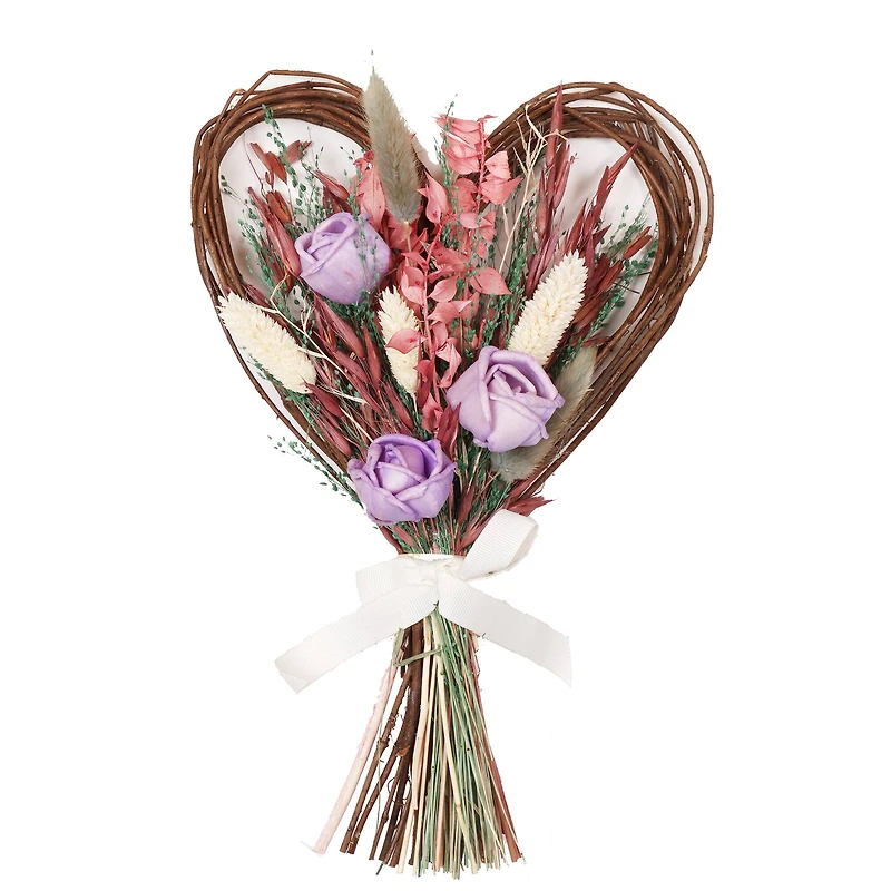 12" x 8" Dried Botanical Mix Heart Bundle by Ashland