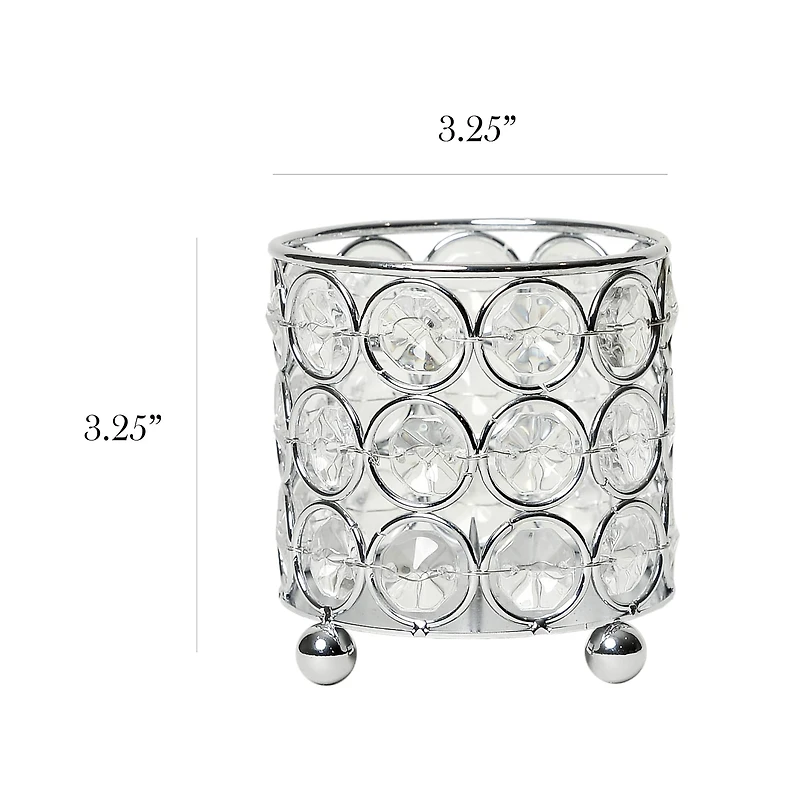Elegant Designs™ Chrome Crystal Decorative Candle Holder