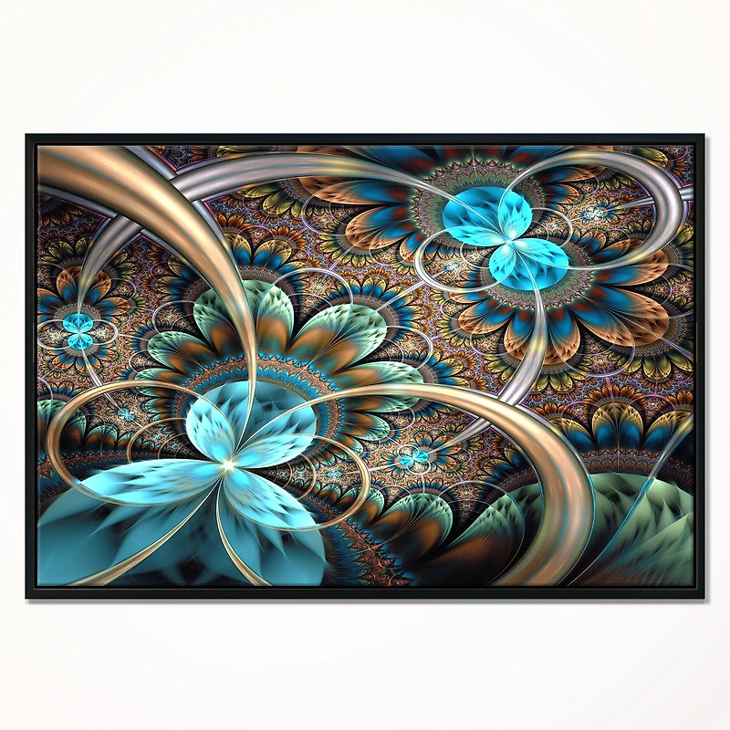 Designart - Light Blue Fractal Flower