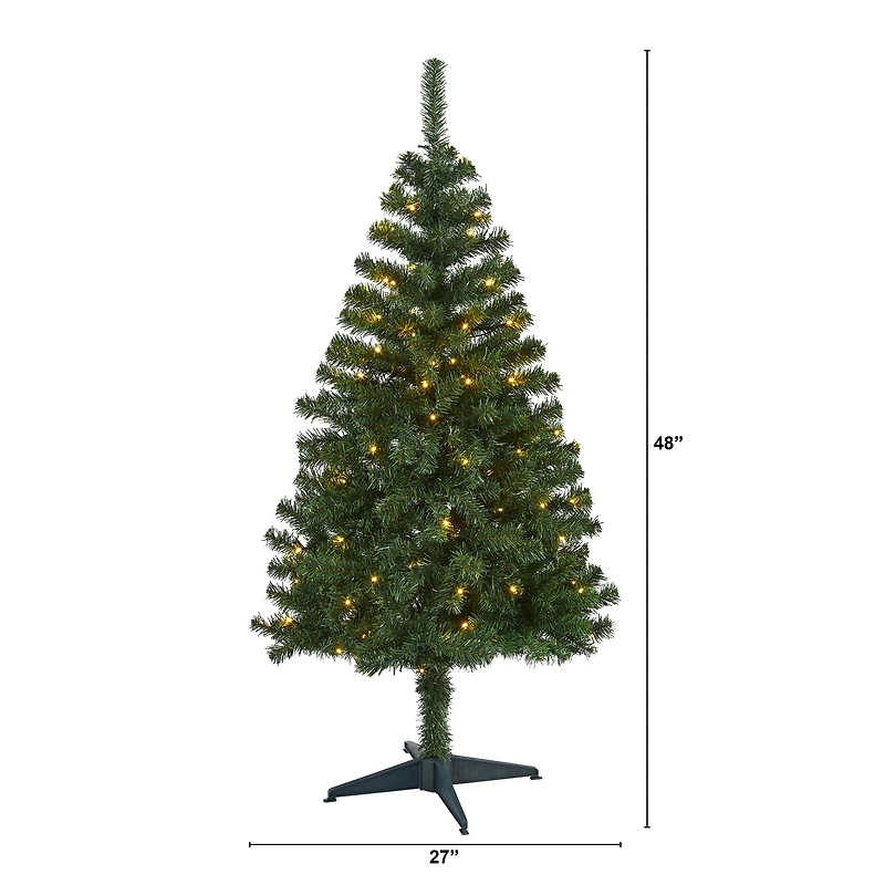 4ft. Pre-Lit Northern Tip Pine Artificial Christmas Tree, Clear LED Lights