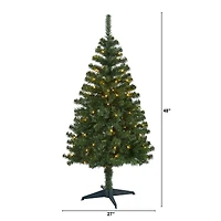 4ft. Pre-Lit Northern Tip Pine Artificial Christmas Tree, Clear LED Lights