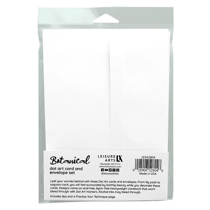 Leisure Art® Dot Art 24-Piece Botanical Card and Envelope Set
