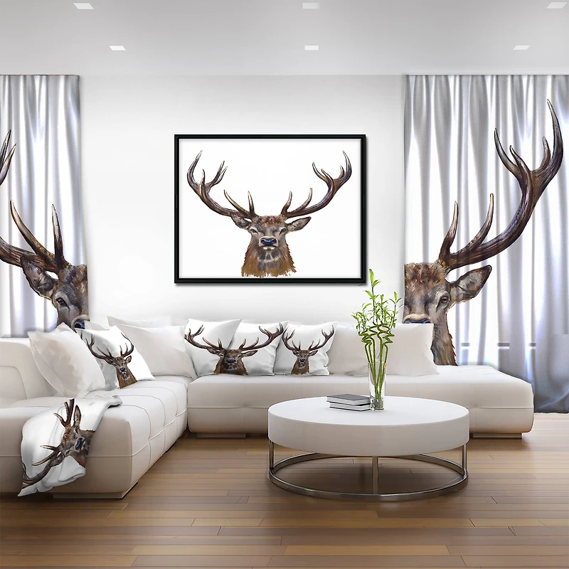 Designart - Deer Head in Front Illustration