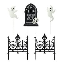Glitzhome® 24" 5-Piece Halloween Metal Graveyard Yard Stake Set