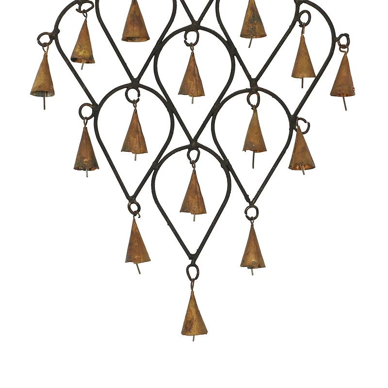 18" Brass Metal Eclectic Hoops Wind Chime