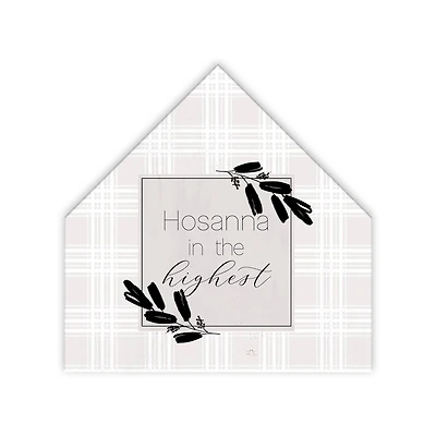 Hosanna Highest Gingham 12" x 12" House Shaped Canvas