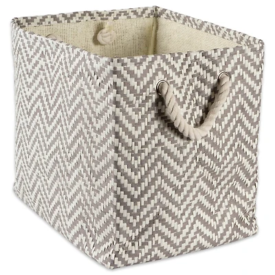 DII® Large Gray Chevron Rectangular Paper Bin