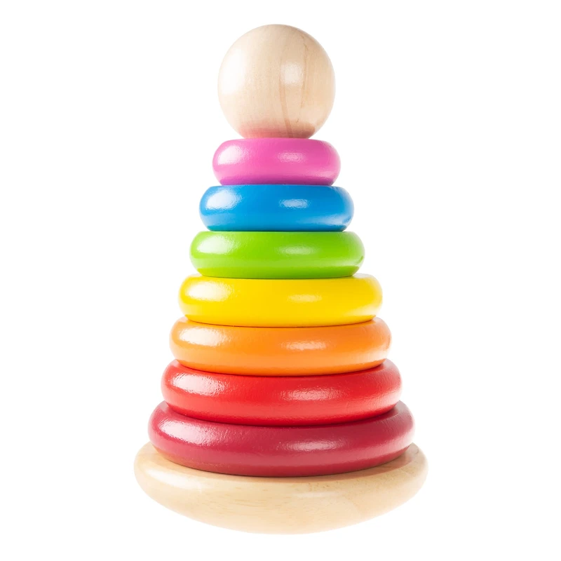 Toy Time Wooden Rainbow Stacking Rings