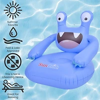 SunClub 2ft. Blue Monster Inflatable Poolside Children's Chair