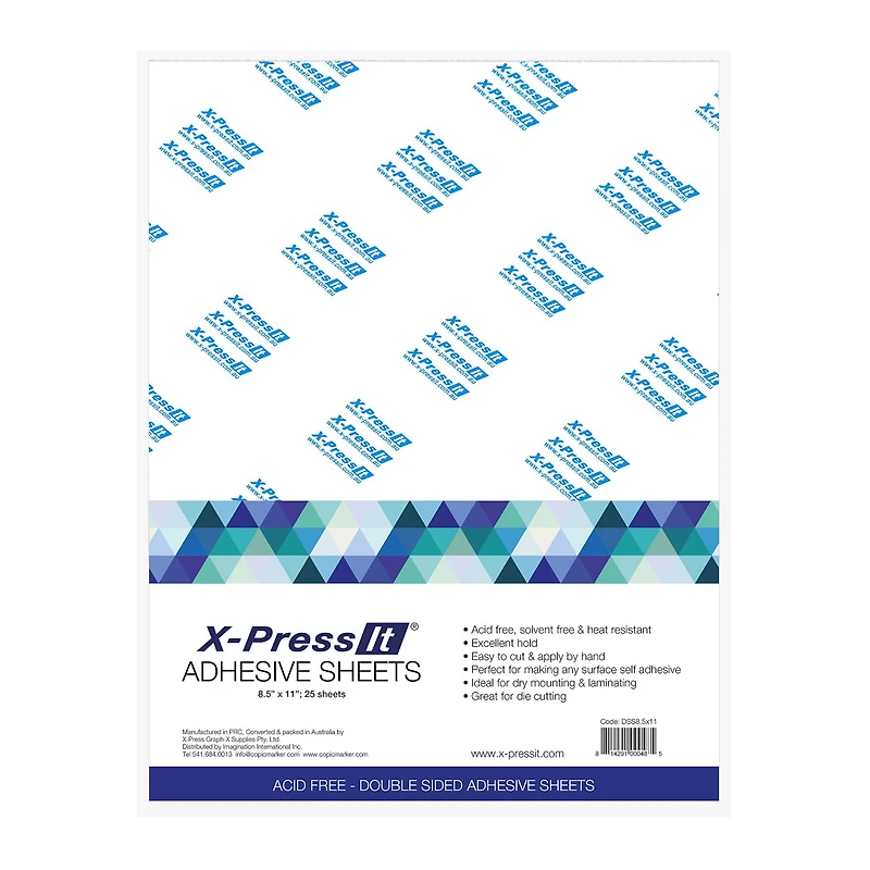 X-Press It  8.5" x 11" Double Sided High Tack Adhesive Sheets, 25 Sheets