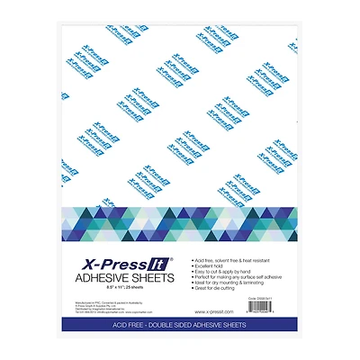 X-Press It  8.5" x 11" Double Sided High Tack Adhesive Sheets, 25 Sheets