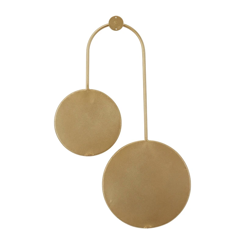 Gold Metal Modern Wall Mirror, Set of  28" x 18" x 1"