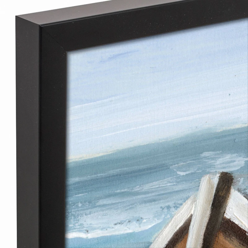 Single Boat Black Framed Canvas Wall Art