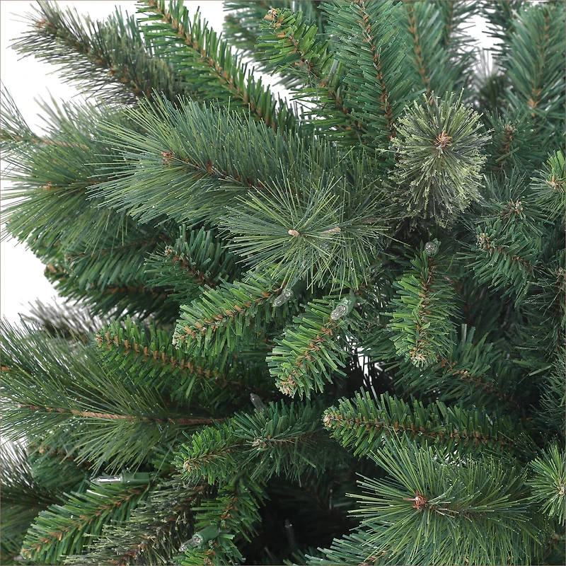 6.5ft Pre-Lit Slim Teton Pine Artificial Christmas Tree, Clear Lights