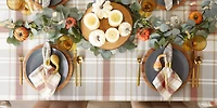 DII® 70" Round Plaid Thanksgiving Cozy Picnic Tablecloth