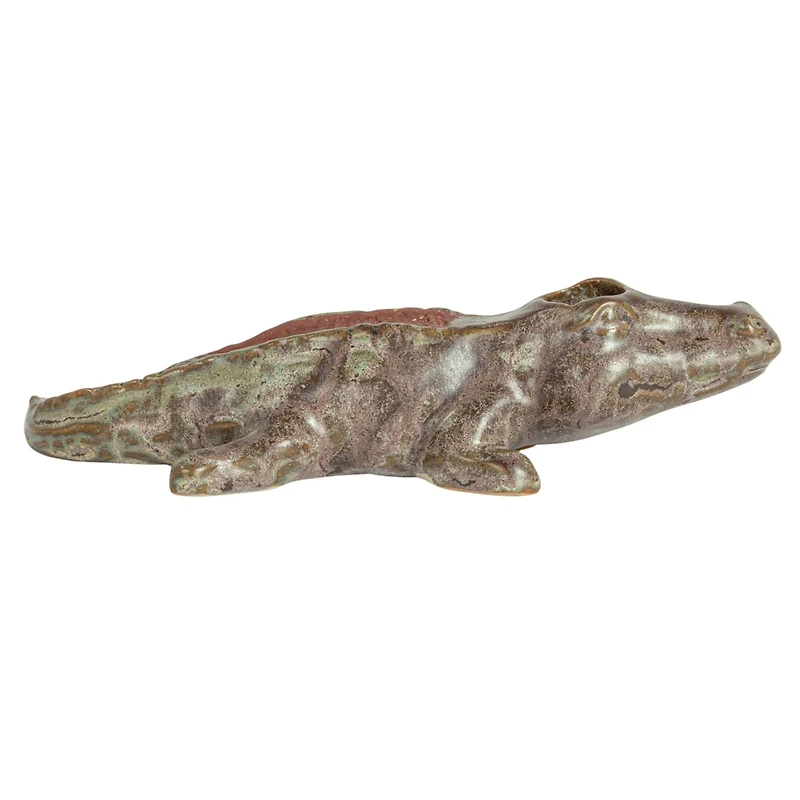 Hello Honey® 6.5" Green Stoneware Alligator Match Holder