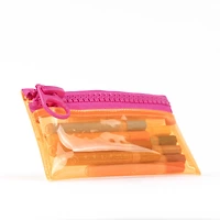 Everything Mary Orange & Pink Transparent Zipper Pouch