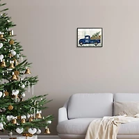 Stupell Industries Merry Christmas Blue Holiday Truck Framed Giclee Art