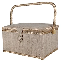 SINGER® Linen Fabric Large Sewing Basket