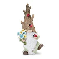 12.75" Tree Trunk Gnome Figurine Set