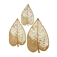 The Novogratz Laser-Cut Gold Metal Leaf Wall Décor Set