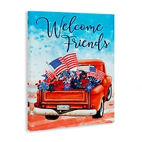 Stupell Industries Welcome Friends Americana Pickup Truck Canvas Wall Art