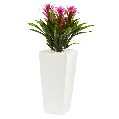 2ft. Triple Bromeliad Plant in White Tower Planter