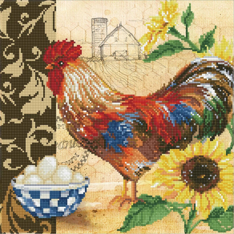 Diamond Dotz® Country Rooster Diamond Painting Artwork Kit