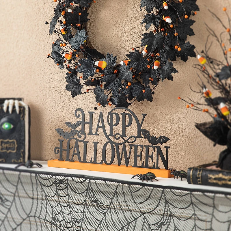 Glitzhome® 18" Happy Halloween Wood and Metal Table Décor