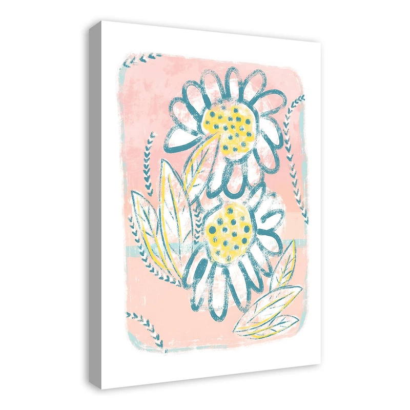Bright Funky Florals Canvas Wall Art