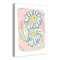 Bright Funky Florals Canvas Wall Art