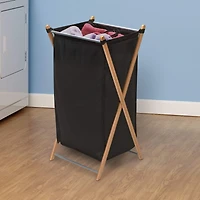 Household Essentials Small Black Collapsible X-Frame Laundry Basket