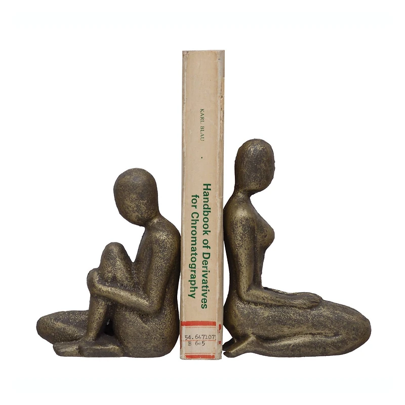 Hello Honey® 9" Sitting Women Bookends Cast Iron, 2ct.