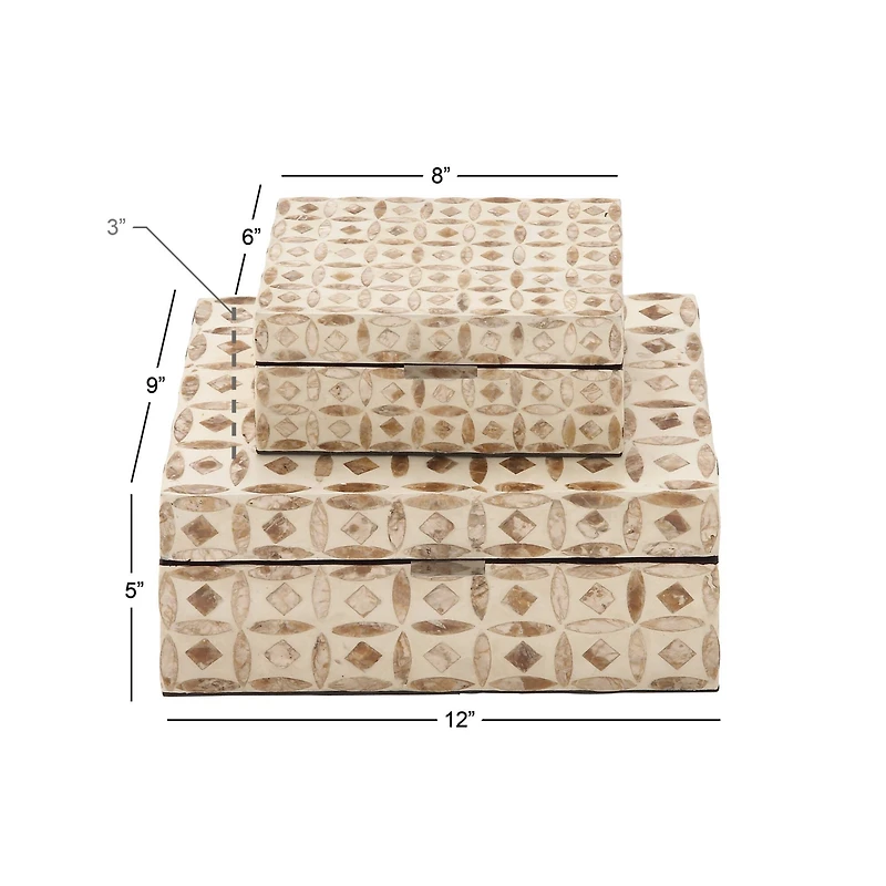Beige Mother of Pearl Coastal Box Set