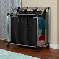 Household Essentials Rolling Mesh Triple Laundry Sorter