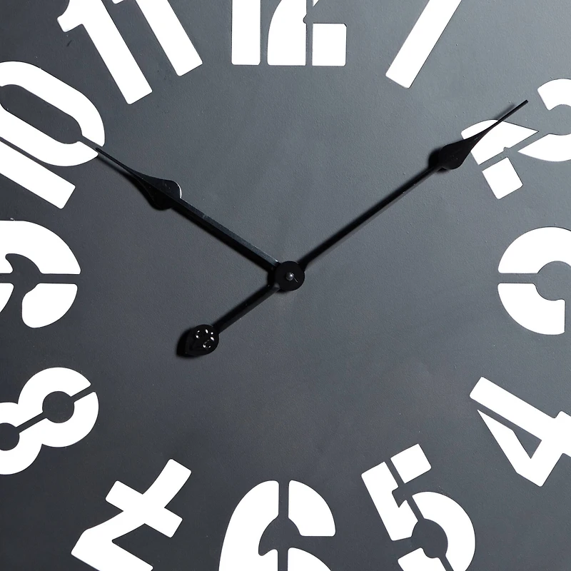 Black Metal Farmhouse Wall Clock, 32" x 32" x 2"