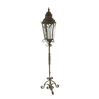 4.5ft. Brown Iron Rustic Candle Holder Lantern