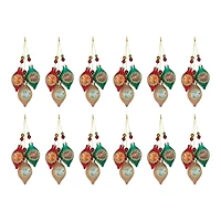 12ct. 10.5" Glass Reflector Ornament Drop Set