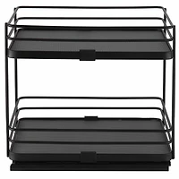 Organize It All Matte Black 2-Tier Slide Out Shelf Organizer