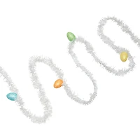 25ft. White Tinsel Garland with Easter Eggs