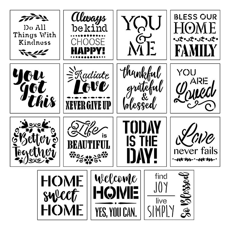 Sentiment Stencils, 12" x 12" by Craft Smart®
