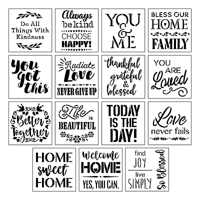 Sentiment Stencils, 12" x 12" by Craft Smart®