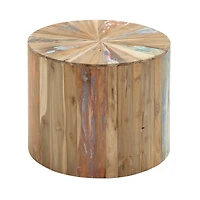 18" Brown Reclaimed Wood Rustic Accent Table