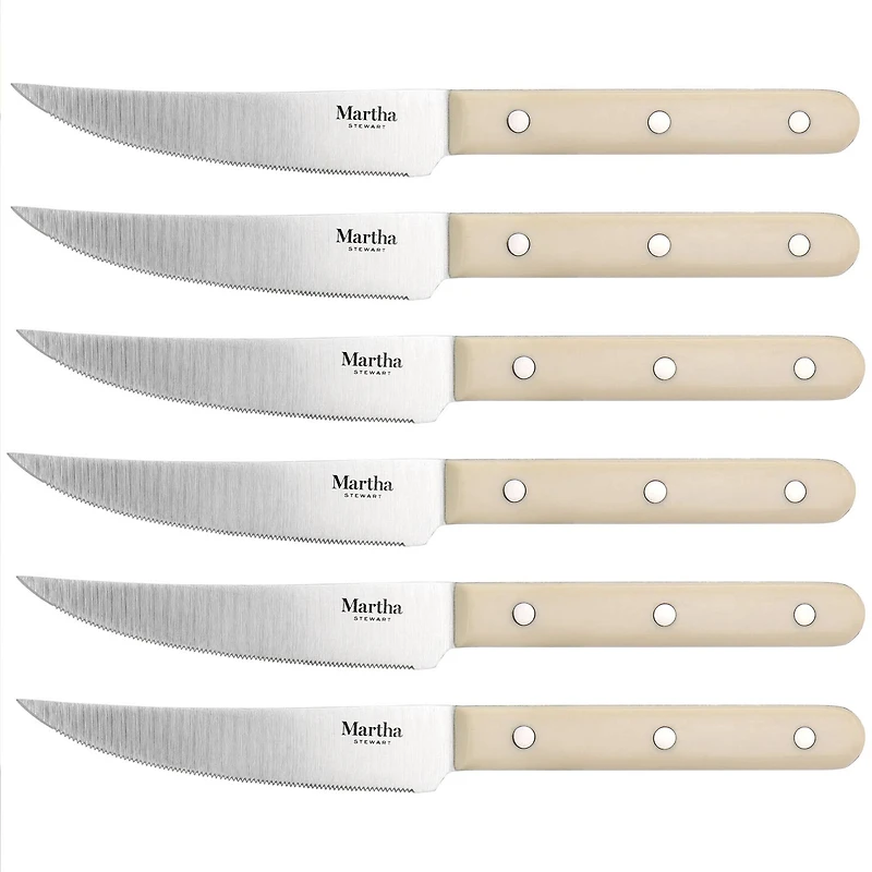 Martha Stewart Cream Stainless Steel 14 Piece Cutlery & Knife Block Set