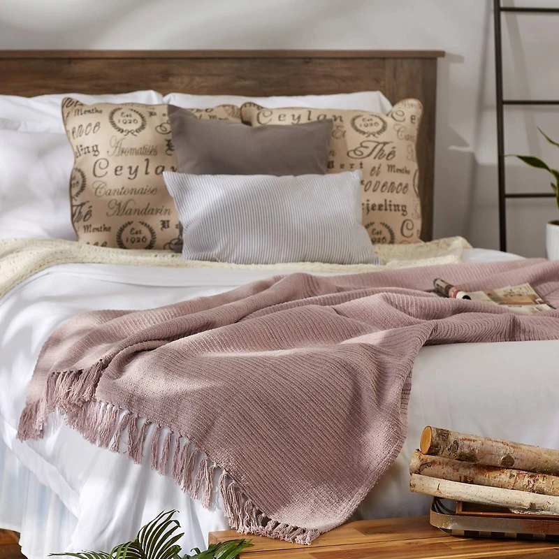 DII® Dusty Lilac Solid Ribbed Throw