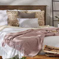 DII® Dusty Lilac Solid Ribbed Throw