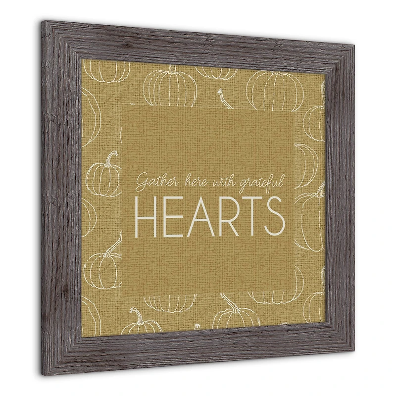 Grateful Hearts Print in Western Gray Frame