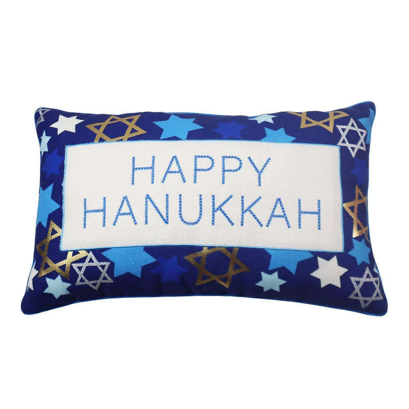 20" x 12" Happy Hanukkah Throw Pillow by Ashland®