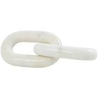 9" Marble Geometric 2 Link Chain Sculpture Décor