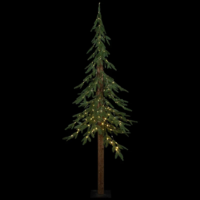 6ft. Pre-Lit Medium Alpine Artificial Christmas Tree, Clear LED Lights